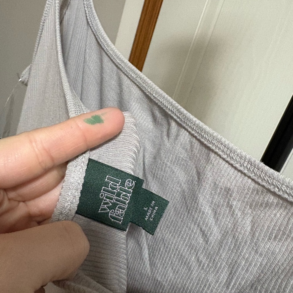 wild fable Light Gray Ribbed Slip Dress - Picture 3 of 3